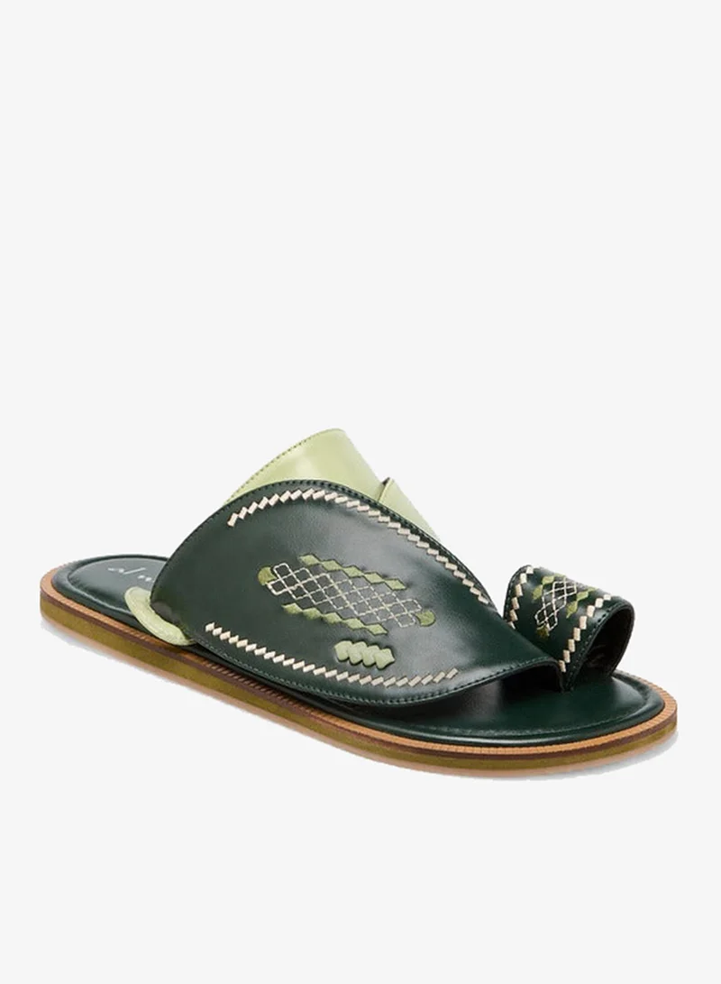 الواحة صنادل عربية مطرزة سهلة الارتداء مع حلقة إصبع