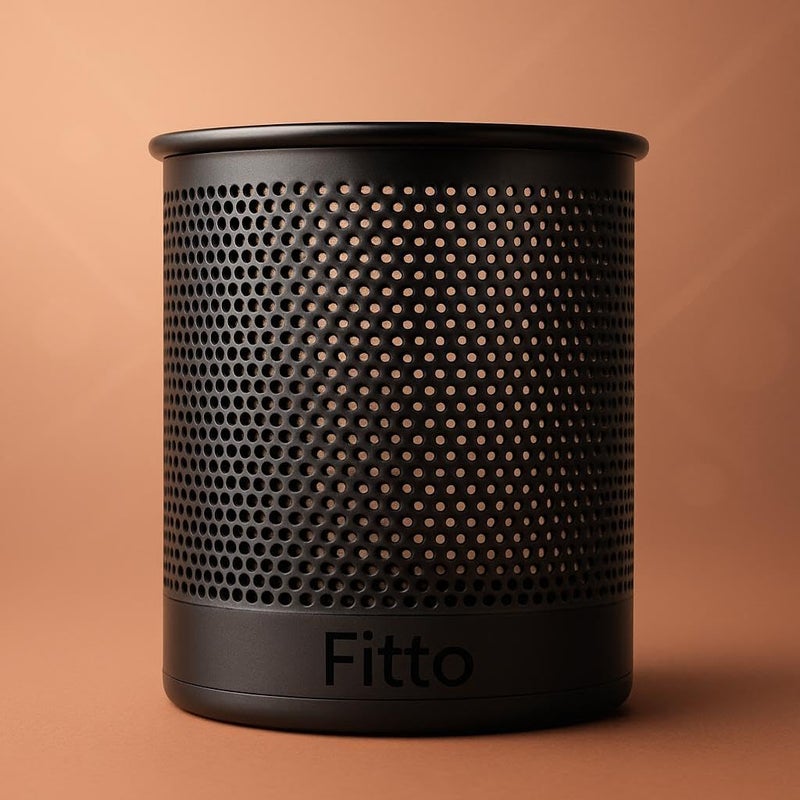 FITTO Round Pen Holder 10x8cm Black for Office Desk Organization - Image 3
