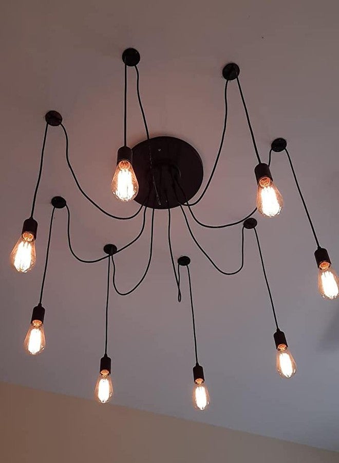 Keyplus 8 arm Spider Flush Mount Chandelier Ceiling Light Fixture, Metal, Black, (Bulbs not Included) - Image 3