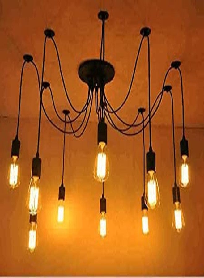 Keyplus 8 arm Spider Flush Mount Chandelier Ceiling Light Fixture, Metal, Black, (Bulbs not Included) - Image 2