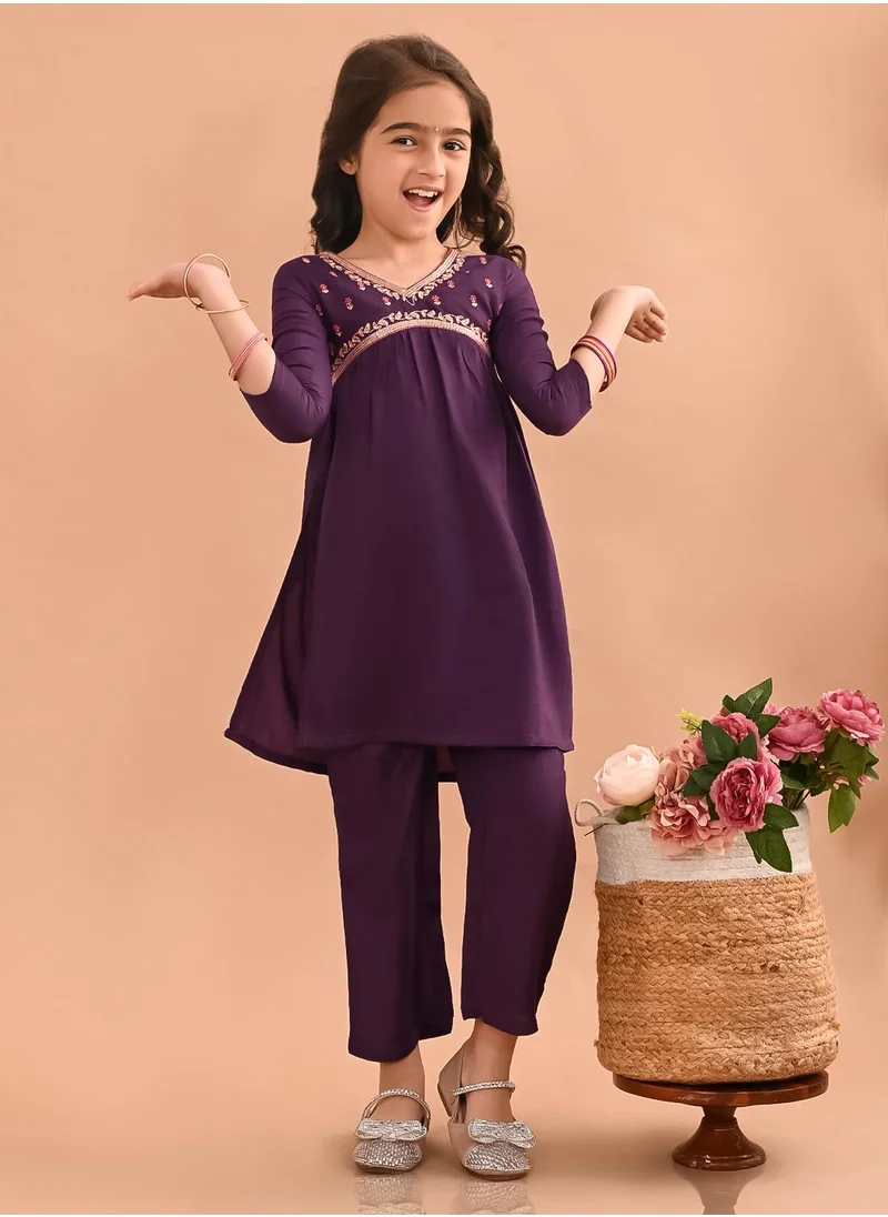 ليلك Girls Kurta Set