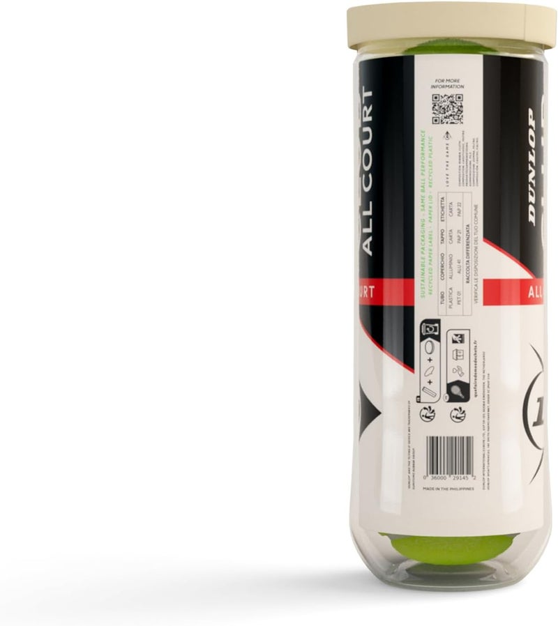 Dunlop Sports Dunlop Club All Court Tennis Balls - Suitable for Sand, Hard Court, and Grass - Image 3