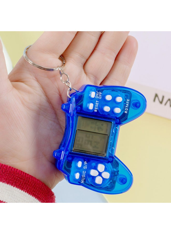 Mini Handle Electronic Tetris Game Machine Toy Classic Nostalgic Game Machine Keychain Pendant-Color:Macaron Powder  - Image 5