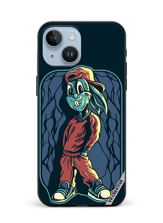 VR CREATIVE Protective Case Cover For Apple iPhone 15 Plus Cool Rabit Design Multicolour - Image 1