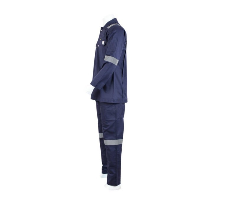 KOMY Fire Retardant Pant & Shirt  8CAL / CAT-2 , 240GSM, 100% Cotton Mercerized Pre-Sharunk Fabric, PROBAN, Fire Retardant 2/1 LHT - KMFR350P - Blue - Image 3