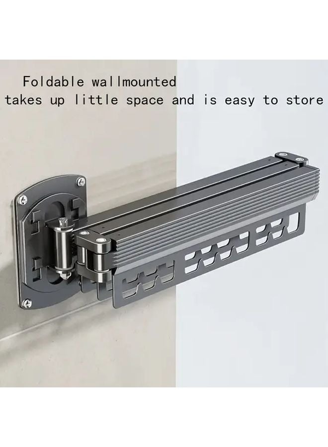 1pc Wall Mounted Foldable Clothes Drying Rack Space Saving Retractable No Drilling 360 Rotatable - Image 2