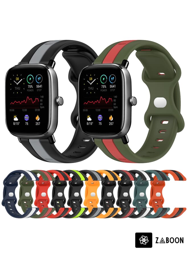 Zaboon سوار ساعة أمازفيت جي تي إس 2 ميني 20 مم مع مشبك فراشة بلونين - Image 3