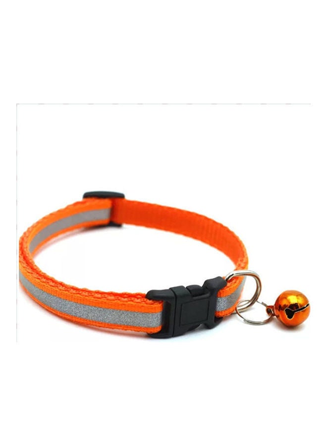 Reflective Pet Collar With Removable Bell For Dogs Cats And Small Animals Orange-Grey 8جم