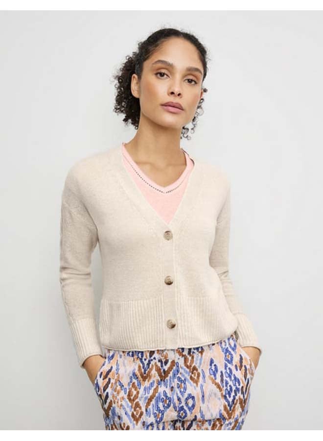 GERRY WEBER Cardigan with linen and cable pattern details - Image 2