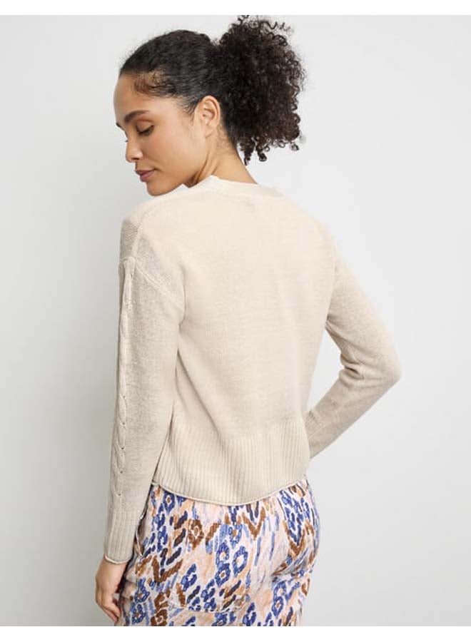 GERRY WEBER Cardigan with linen and cable pattern details - Image 4