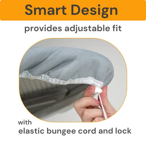 SAVUK Ironing Board Cover and Pad Standard Size 18x49 inch,Large Extra Wide, Adjustable Elastic Edge Fit, Extra Thick, Heat Reflective, Non Stick Scorch and Stain Resistant (18" X 49", Silver) - Image 5