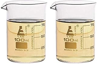 EISCO EISCO 2PK Griffin Beaker Shot Glasses, 3.3oz (100ml) - Scientific Laboratory Quality Borosilicate 3.3 Glass - Double  - Image 1