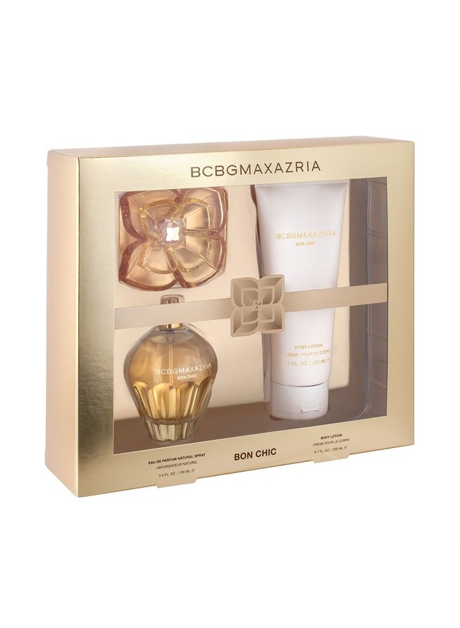 2 Piece Fragrance Giftset for Women - Bon Chic - (3.4oz/100ml EDP Perfume + 6.7oz/200ml Body Lotion) for Women