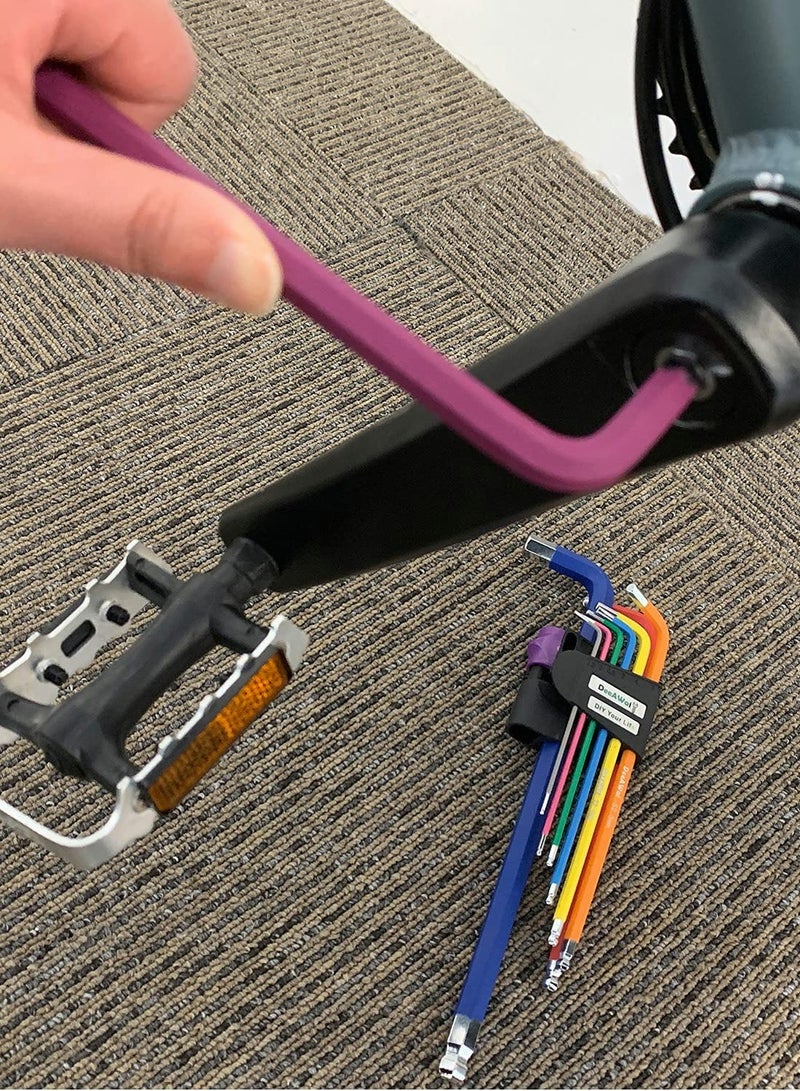 SOLARAE Metric Long Arm Hexagon Wrench Tools Set with Ball End, Alloy Steel L-Keys Wrenches for Bike and Motorcycle Maintenance, 9pcs - Image 5