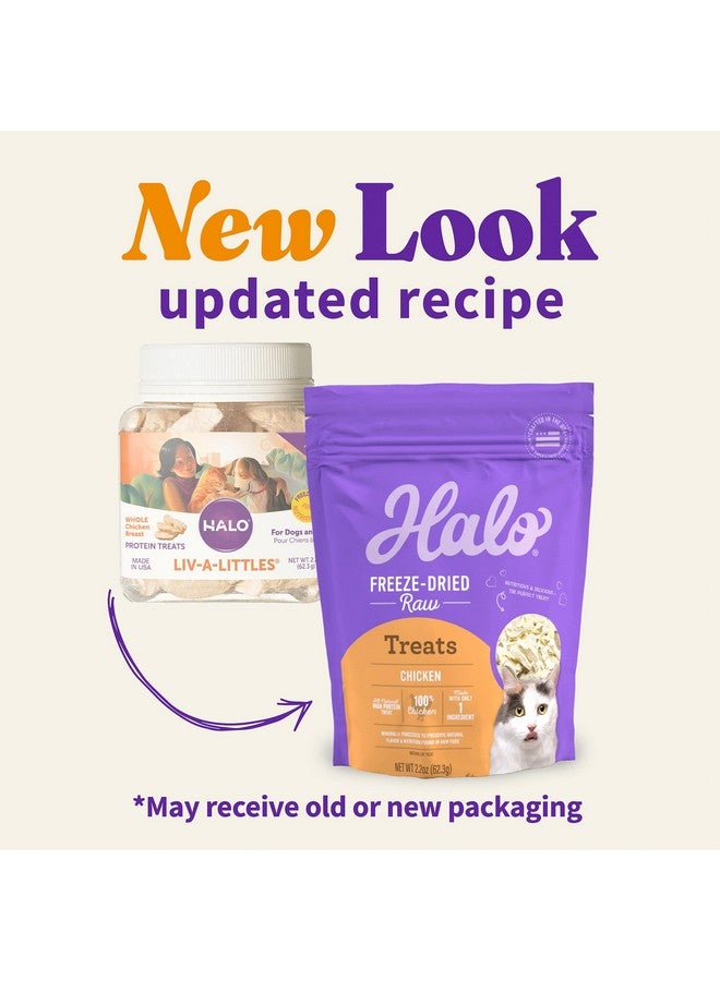 Halo Freeze Dried Raw Cat Treats, 100% Chicken Breast Recipe, Cat Treats Pouch, All-Natural High Protien Treat, 2.2 Oz Pouch - Image 2