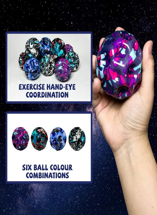 Xifua Space Moon Bouncy Ball - Moon Shape High Bouncing Ball for Hand-Eye Coordination - Ideal for Athletes - Great for Christmas, Halloween, Summer Camp, Easter (4 Color Camouflage) - Image 4