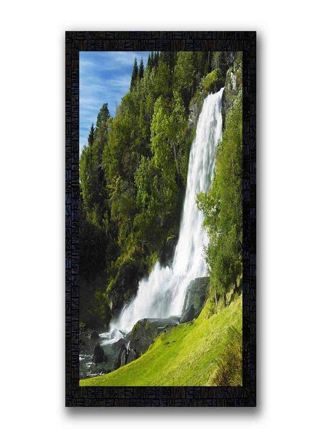 pnf Poster And Frames Nature Landscape Scenery Wooden Painting | For Living Room, Bedroom | Home Decoration Item | Best Gifting Option (13.5x19 inch,Multicolour,Synthetic) 8047 - Image 1