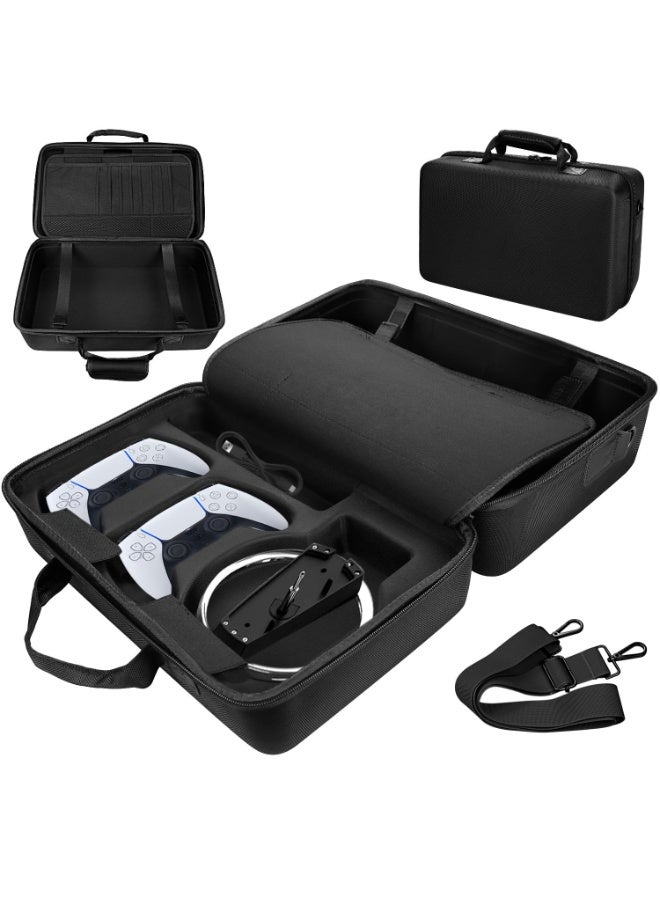 Hard EVA Carrying Case for PS5 Slim Console, Large Capacity Travel Storage Bag with Soft Lining, Shockproof & Water-Resistant, Holds Full Set Accessories - Image 1