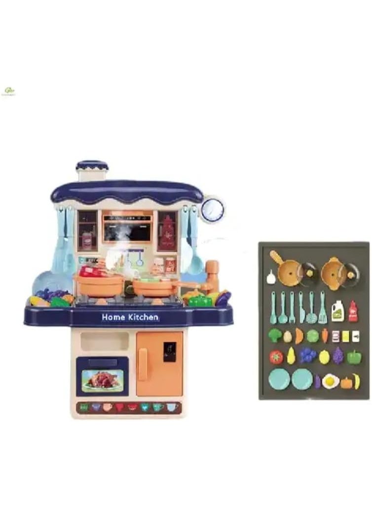Kids Play Kitchen Set with Realistic Steam, Water Circulation Faucet, Lights, and Sounds - 31 Pcs Pretend Play Cooking Toy for Toddlers - Image 5