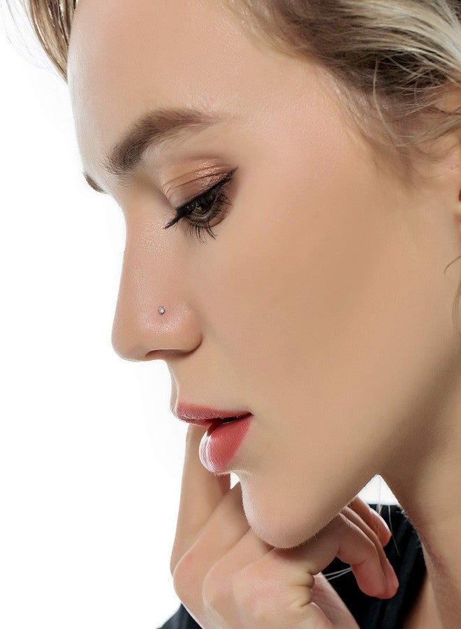 Tornito 20G 10Pcs Stainless Steel L Shaped Nose Studs Rings CZ Nose Ring Labret Nose Piercing Jewelry for Men Women Rose Gold Tone 1.5mm-2mm-2.5mm-3mm-3.5mm CZ - Image 3