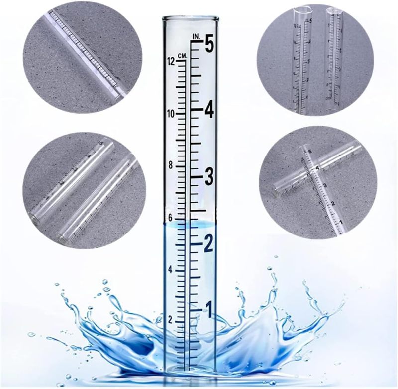 Rain Gauge Replacement Tube: 4 Pack 14cm High-quality Glass - Accurate Dual-scale Measurement Clear Rain Gauge for Outdoor Garden Weather Enthusiasts Gardeners - Image 3
