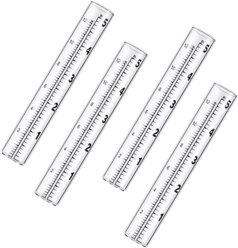Rain Gauge Replacement Tube: 4 Pack 14cm High-quality Glass - Accurate Dual-scale Measurement Clear Rain Gauge for Outdoor Garden Weather Enthusiasts Gardeners - Image 1