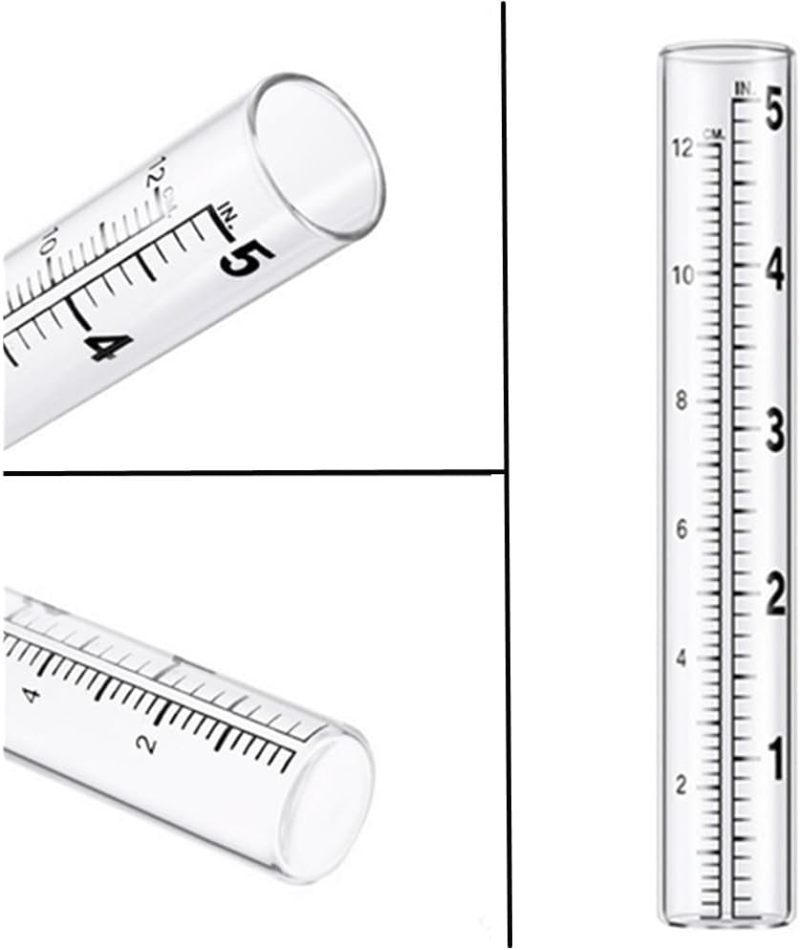 Rain Gauge Replacement Tube: 4 Pack 14cm High-quality Glass - Accurate Dual-scale Measurement Clear Rain Gauge for Outdoor Garden Weather Enthusiasts Gardeners - Image 4