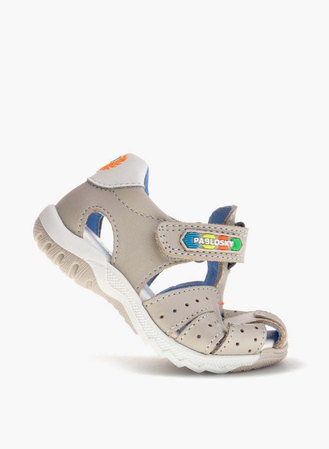 Pablosky Boys' Logo Embroidered Sandals with Hook and Loop Closure  - Image 5