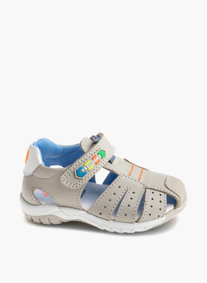 Pablosky Boys' Logo Embroidered Sandals with Hook and Loop Closure  - Image 1
