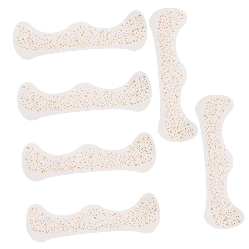 6sheets Star Freckles Temporary Tattoos Gold Glitter for Boys and Girls Face Party Stickers - Image 1