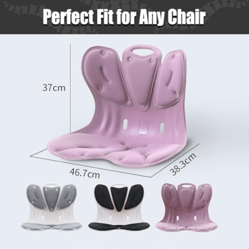 Ergonomic Chair Back Support Office Chair Washable Seat Cushion with Breathable Lumbar Support Posture Improvement Lower Back Pain Relief For Home Office Use Black Mesh Fabric, 38 x 38 x 12 cm - Image 2