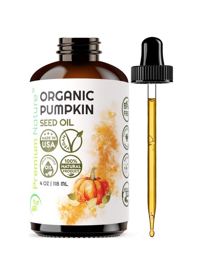 Premium Nature Organic Pumpkin Seed Oil Cold-Pressed Unrefined from Premium Nature, 100% Pumpkin Seed Oil for Hair Growth Pure Pumpkin Oil for Skin and Face Hair Oil Aceite de semilla de calabaza para el cabello 4oz - Image 1