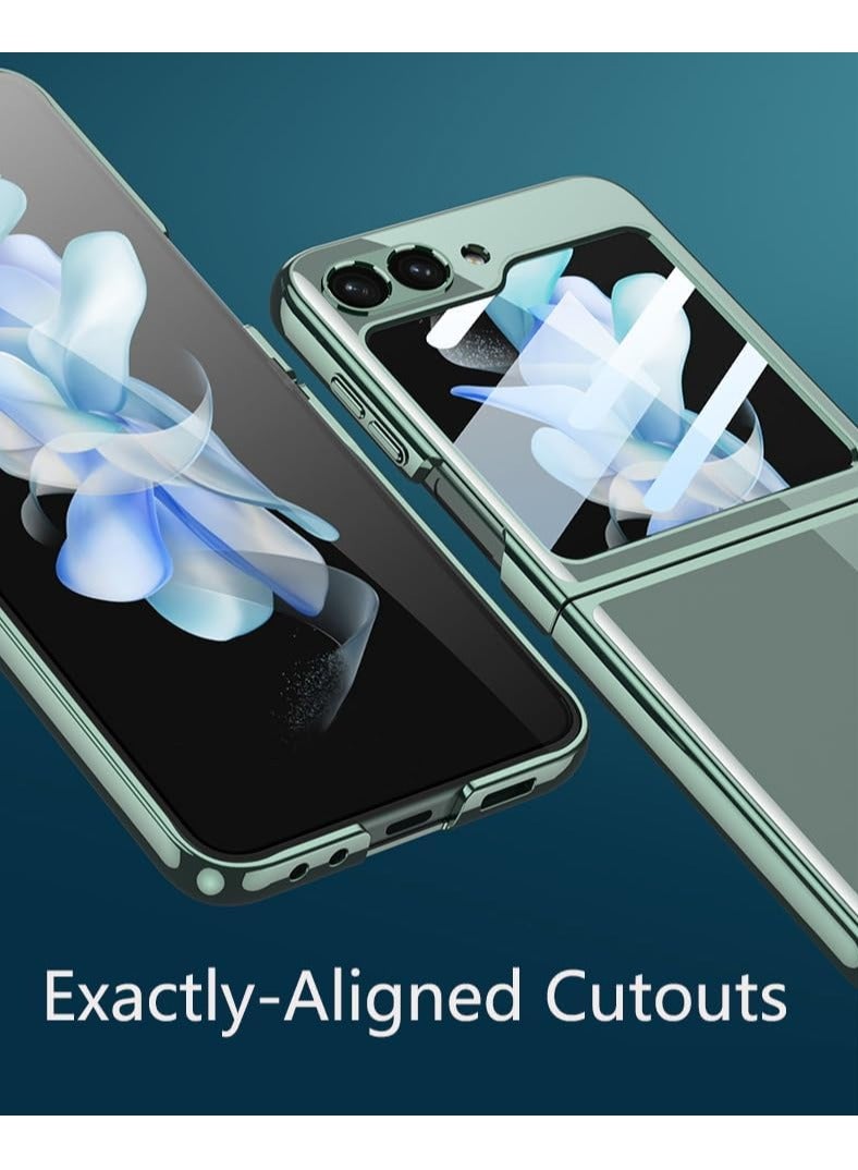DUSALA Case for Samsung Galaxy Z Flip 6 Built-in Screen Protector Tempered Glass, Clear Samsung Flip 6 Phone Case Shockproof Ultra Thin Hard PC Plated Edges Anti-Scratch Protective Cover - Image 3