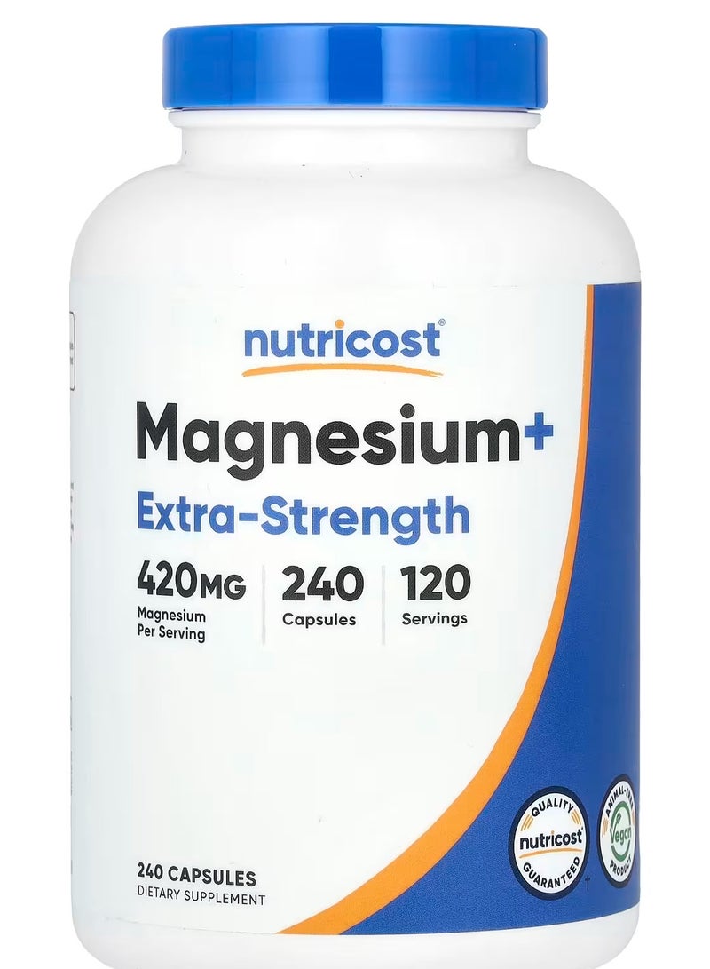 Nutricost Magnesium+, Extra-Strength, 240 Capsules - Image 1