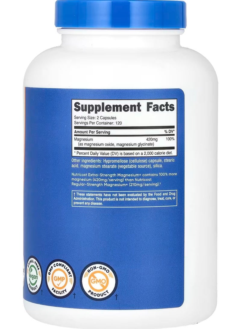 Nutricost Magnesium+, Extra-Strength, 240 Capsules - Image 2