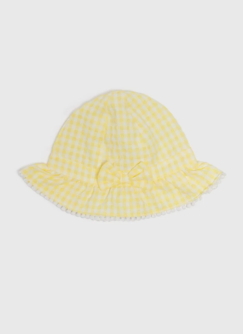 Matalan Baby Yellow Gingham Sunhat