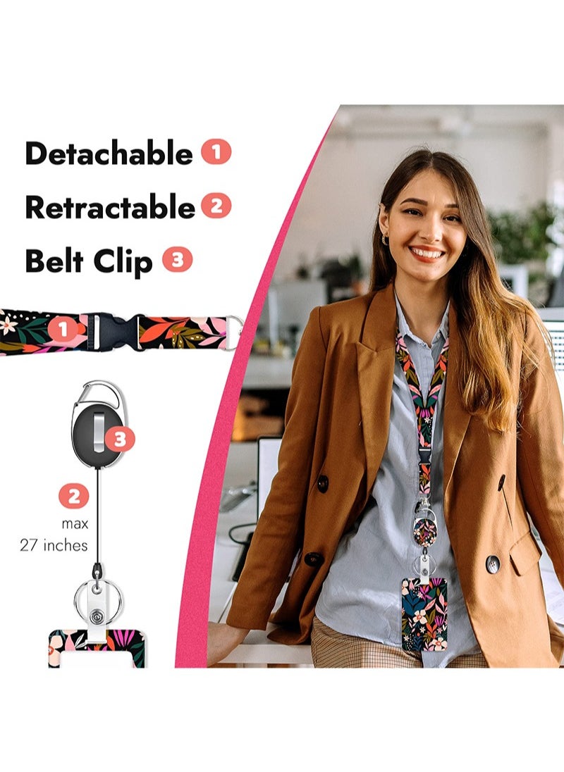 Aikanbo ID Card Holder with Strap, Lanyard ID Holder, Lanyard for Keys, Bus Tickets, School Supplies Card Holder with Swivel Lobster Clasp, for Women, Teachers, Nurses, Doctors, Students  - Image 2
