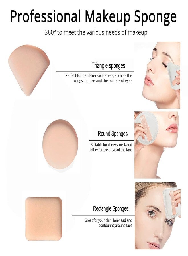 KIRA Makeup Puff Sponge With Strap, Cosmetic Foundation Blender Sponge For Loose Powder, Mineral Powder Wet & Dry Makeup Tool With Small Storage Box (Beige) (Pack Of 3) - Image 4