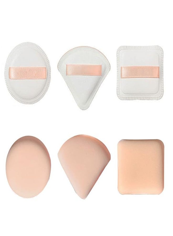 KIRA Makeup Puff Sponge With Strap, Cosmetic Foundation Blender Sponge For Loose Powder, Mineral Powder Wet & Dry Makeup Tool With Small Storage Box (Beige) (Pack Of 3) - Image 1