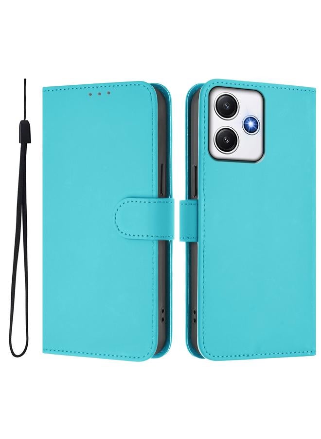 اس-توب جراب لهاتف Redmi 12 4G Global / Note 12R جراب هاتف من الجلد بلون سادة مع حبل - Image 2