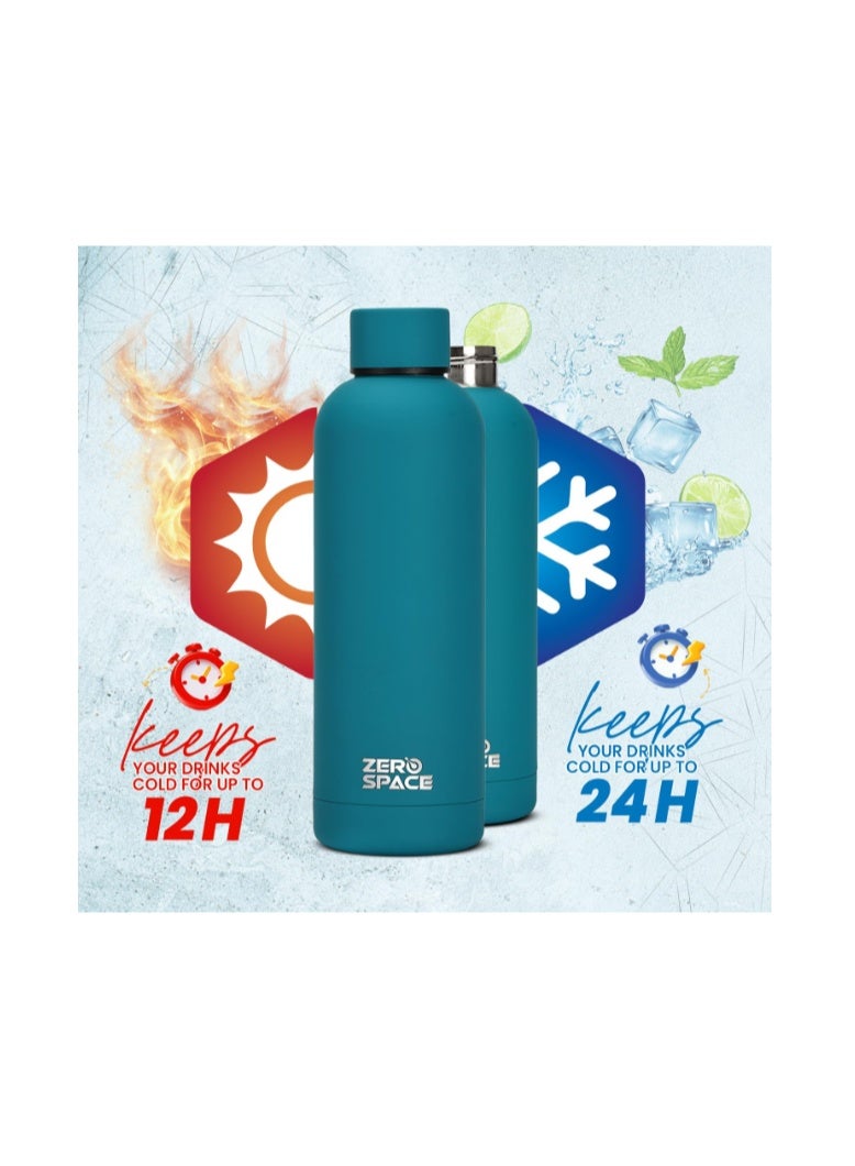 ZeroSpace Stainless Steel Water Bottle, 750ml Insulated Water Bottle for Kids School, Double Wall Water Thermos Flask for Hot & Cold Drinks, Sports Hot Water Bottle (Ocean Blue) - Image 5
