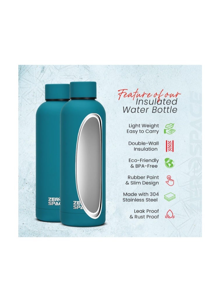 ZeroSpace Stainless Steel Water Bottle, 750ml Insulated Water Bottle for Kids School, Double Wall Water Thermos Flask for Hot & Cold Drinks, Sports Hot Water Bottle (Ocean Blue) - Image 4