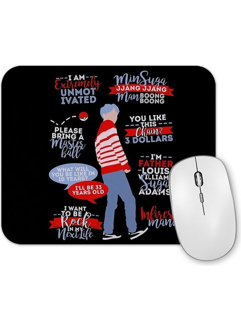 Print Shop Bts Suga Quotes Mouse Pad