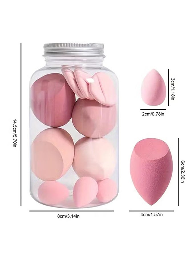 Jamal 14-Piece Makeup Sponge Set, Super Soft For Both Dry And Wet Makeup Setting/Concealer/Loose And Body Powder/Foundation/Blush Makeup Sponge Set (Pink) - Image 2