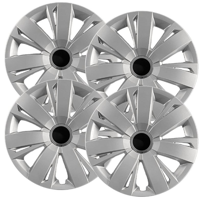 Premium Quality Silver HubcapsWheel Covers fits 20112018 Volkswagen Jetta 16 inch Wheels Heavy Duty Construction Set of 4 61563AMS4