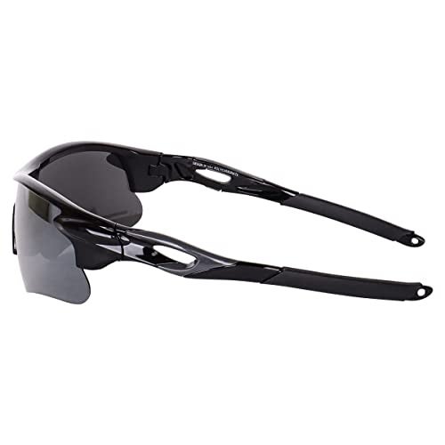 Dark Wost Mens Sports Non-Polarized Sunglasses for Cycling Cricket Trekking UV 400 Protection Mirrored Lens Free Case Box Pack Of 1 (Grey_L) - Image 5