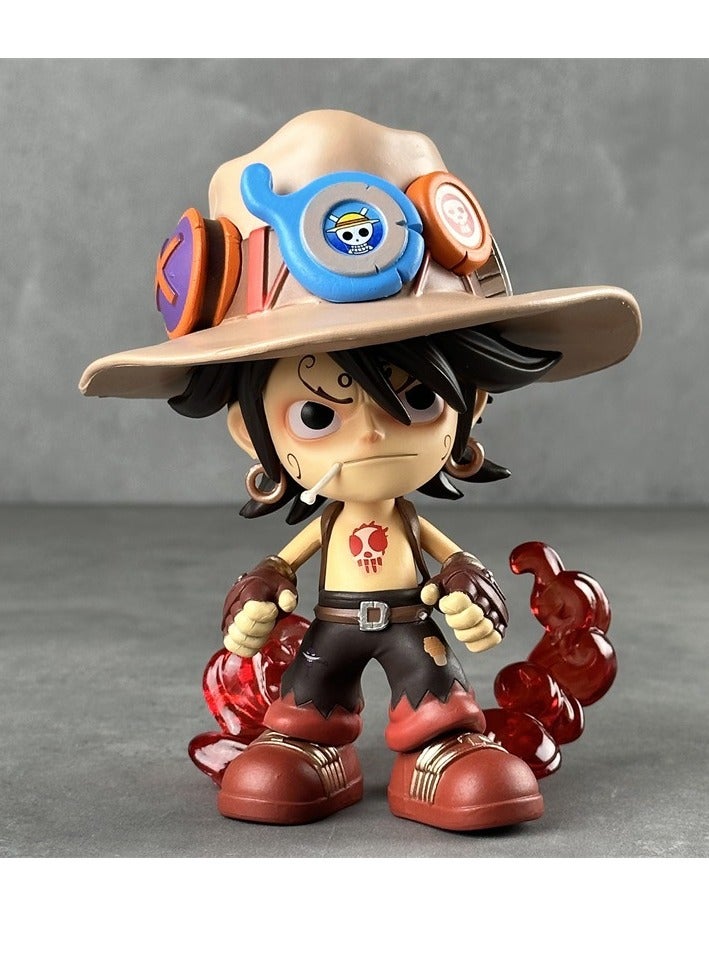 general ONE PIECE GK Ultrablue Q version Ace, Portcas denim Ace animation figure ornament for fans and friends (15cm)  - Image 2