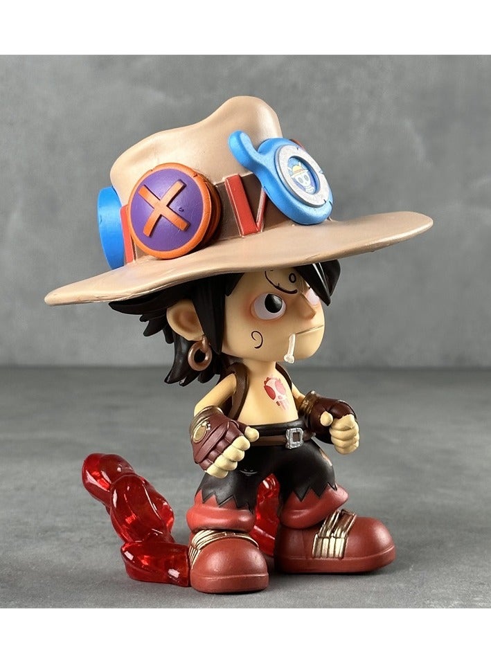 general ONE PIECE GK Ultrablue Q version Ace, Portcas denim Ace animation figure ornament for fans and friends (15cm)  - Image 3