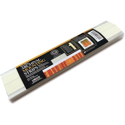 Lineco See-Thru Polyester Mounting Strips, Hingeless Mount Artwork to Mats, Sturdy for Prints, Documents, Photos, Paper and More. 12 inches, Pack of 60 - Image 1