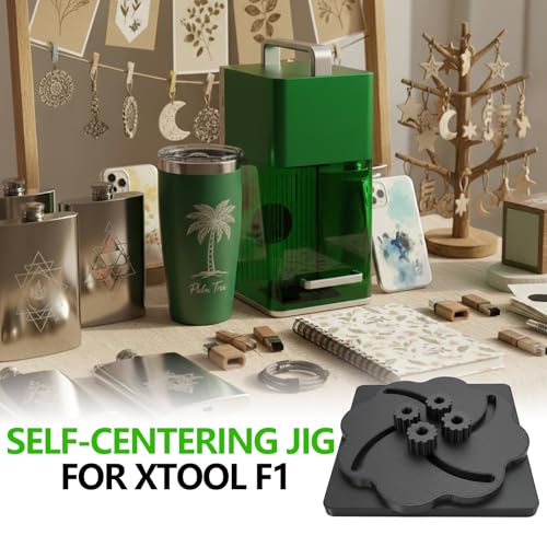 Toughnics Upgraded Kit Central Locator Fixture Adjustable Self-Centering Jig for xTool F1 & F1 Lite, Adjustable Diameter from 0.4" to 3.15" - Image 2